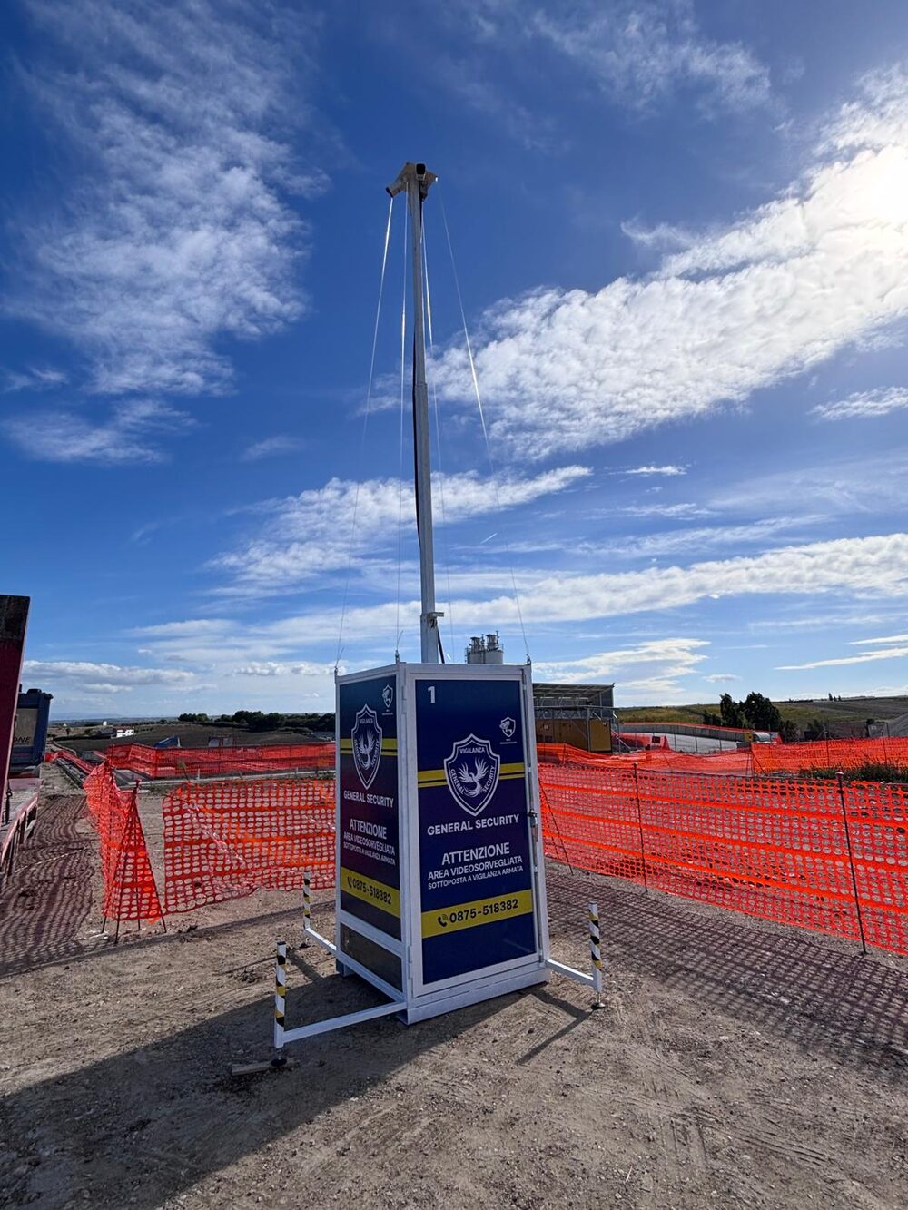 Vision Tower — torre di videosorveglianza autonoma General Security in cantiere